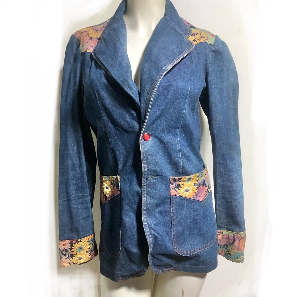Landlubber Vintage 70's Denim & Tapestry Blazer